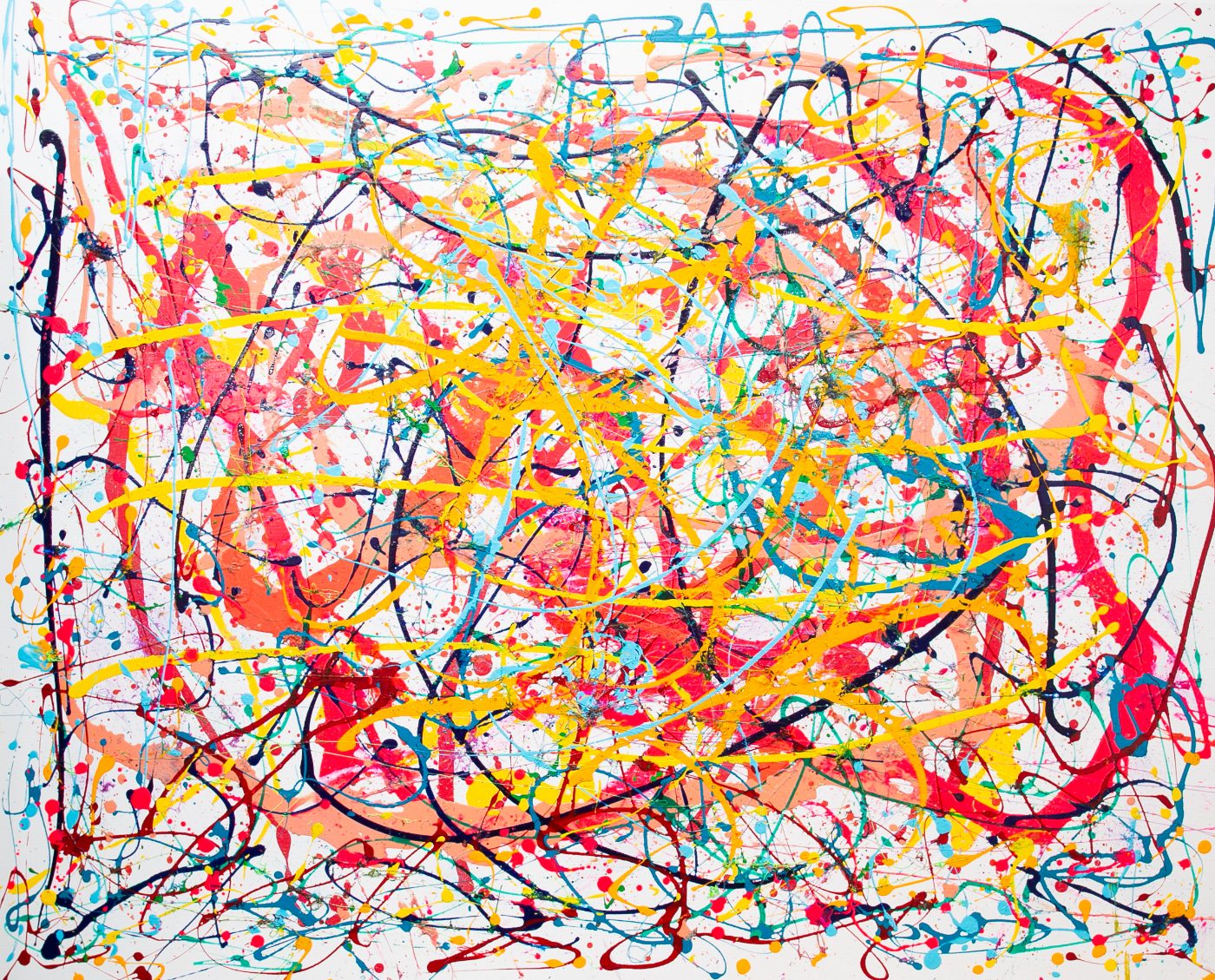 ADHD — Acrylic and silly string on canvas