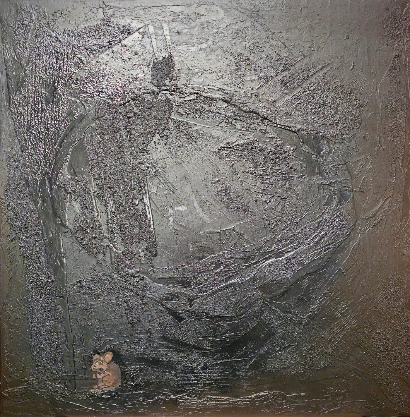 As The World Caves In — Acrylic and sand on canvas