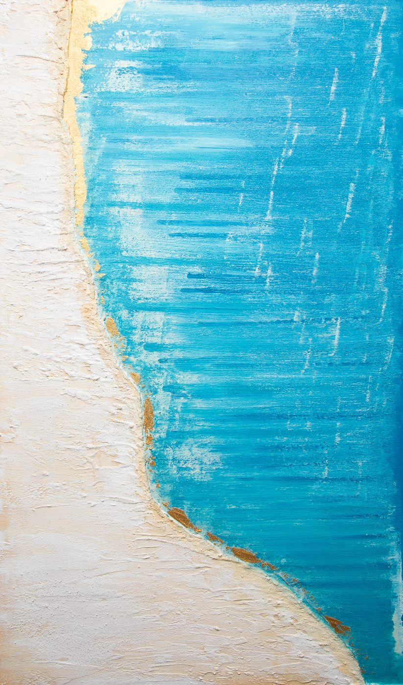 Golden Shores — Acrylic and sand on canvas
