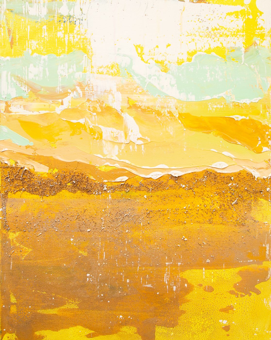 Mountains — Acrylic and pollen on canvas